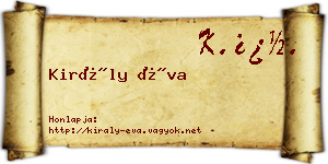 Király Éva névjegykártya
