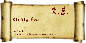 Király Éva névjegykártya