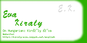 eva kiraly business card